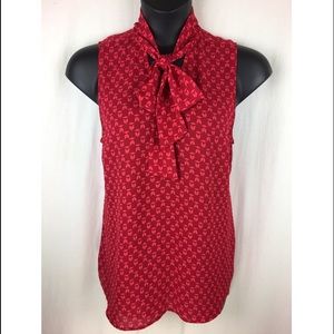 Halogen Tie Neck Sleeveless Blouse size XL EP3